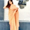 Golden tissue saree 1
