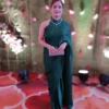 Green Pleated Saree 1