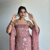 Mauve tissue sharara set 1