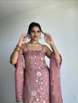 Mauve tissue sharara set 1