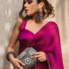 Pink Pleated Saree
