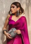 Pink Pleated Saree