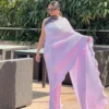 Pink Ruffle Pleated Saree 1