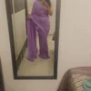 Purple Georgette Sequin Saree 1
