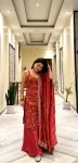 Rust orange sharara set with straps 1