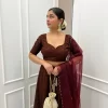 Brown Embroidered Lehenga 1