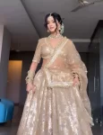 Golden Tissue Lehenga 1