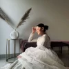 Off white luckwoni lehenga with embroidered blouse 1