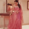 Pink Lehriya Lehenga