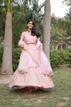 Pink tissue lehenga 1