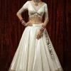 White tissue lehenga choli with heavy embroidery lace work 1