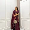 Wine embroidered lehenga 1