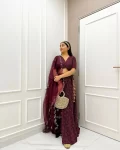 Wine embroidered lehenga 1