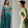 blue dhoti set + Sage green luckwoni lehenga with embroidered dupatta