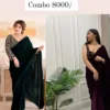 Green velvet saree + Wine velvet saree with stiched blouse