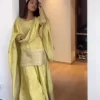 Lemon yellow tissue sharara set 1