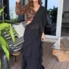 Black Ruffle Saree With Embroidered Blouse 1