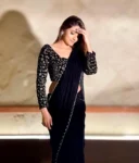 Black Velvet Saree 1