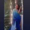 Cerulean Blue Pleated Saree 1
