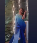 Cerulean Blue Pleated Saree 1