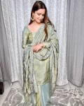 Marian blue tissue sharara set 3