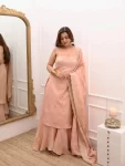 Pink tissue sharara set 4
