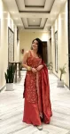 Rust orange sharara set with straps 3