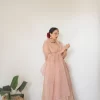 Blush pink luckwoni lehenga with hand embroidered dupatta 2