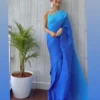 Cerulean Blue Pleated Saree 2