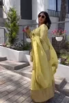 Lemon yellow tissue sharara set 3