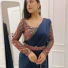 Navy Blue Satin Drape 2