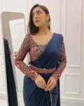 Navy Blue Satin Drape 2