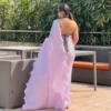 Pink Ruffle Pleated Saree 2