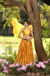 Mashru silk mustard lehenga with embroidered organza dupatta 3