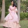 Pink tissue lehenga 2