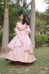Pink tissue lehenga 2