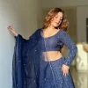 Royal blue lucknowi lehenga price 2
