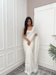 Ivory saree with embellished blouse 3