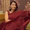 Maroon Ruffle Pleated Saree 2