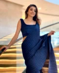Navy Blue Pleated Saree 2
