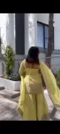 Lemon yellow tissue sharara set 4