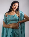 Blue dhoti set 2