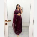 Wine embroidered lehenga 5