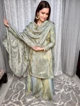 Marian blue tissue sharara set 2