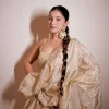 Beige Chanderi Zardosi Hand Work Sharara Set