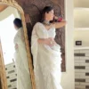 White Floral Embroidered Saree 1