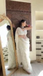 White Floral Embroidered Saree 1