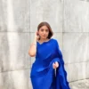 Roasted Blue Pleated Saree 1