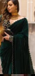 Green Velvet Saree