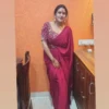 wine chiffon saree with embroidered blouse
